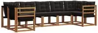 vidaXL Outdoor-Sofagarnitur 7 stk. Natur und Schwarz