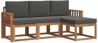 vidaXL Outdoor-Sofagarnitur 4 stk. Natur und Anthrazit