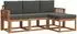 vidaXL Outdoor-Sofagarnitur 4-tlg. mit Kissen, natur/anthrazit (3366215)
