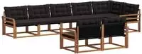 vidaXL Outdoor-Sofagarnitur 8 stk. Natur und Schwarz
