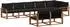vidaXL Outdoor-Sofagarnitur 8-tlg. mit Kissen, natur/schwarz (3369579)