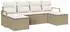 vidaXL Lounge-Set 6-tlg. Poly Rattan, beige