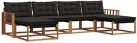 vidaXL Outdoor-Sofagarnitur 6 stk. Natur und Schwarz