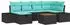 vidaXL Gartenlounge-Set 7-tlg. schwarz Poly-Rattan (3359599)
