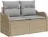 vidaXL Gartenlounge-Set 6-tlg. beige Polyrattan