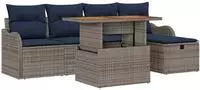 vidaXL Gartensofa-set 6 stk. Grau Poly-Rattan