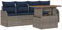 vidaXL Garten-Sofa-Set 5 stk. Grau und Marineblau