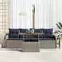 vidaXL Garten-Sofa-Set 5-teilig, grau und marineblau (3349394)
