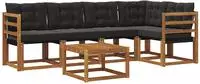 vidaXL Outdoor-Sofagarnitur 6 stk. Natur und Schwarz