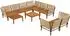 vidaXL Gartenlounge-Set 10-tlg. Akazienholz & Seil, natur