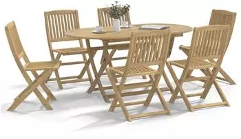 vidaXL Garten-Essgruppe 7-tlg. Massivholz Akazie