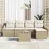 vidaXL Garten-Loungeset 6-teilig, beige, Poly Rattan