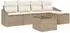 vidaXL Garten-Loungeset 6-teilig, beige, Poly Rattan