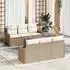 vidaXL Garten-Sofagarnitur 7-teilig, Poly-Rattan, beige (3345591)