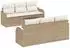 vidaXL Garten-Sofagarnitur 7-teilig, Poly-Rattan, beige (3345591)