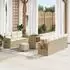 vidaXL Gartensofa-Set mit Kissen, 10-teilig, beige/creme (3363136)