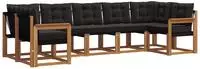 vidaXL Outdoor-Sofagarnitur 7 stk. Natur und Schwarz
