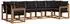 vidaXL Outdoor-Sofagarnitur mit Kissen, 7-tlg., natur/schwarz (3369019)