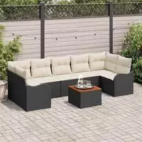 vidaXL Gartensofa-set 8 stk. Schwarz Poly-Rattan