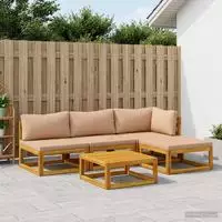 vidaXL Sofa-Set 5 stk. Natur Massivholz Akazie