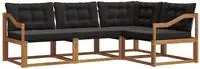 vidaXL Outdoor-Sofagarnitur 4 stk. Natur und Schwarz