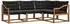 vidaXL Outdoor-Sofagarnitur 4-tlg., natur und schwarz