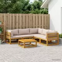 vidaXL Sofa-Set 6 stk. Natur Massivholz Akazie