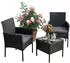 Relaxdays Gartenmöbel-Set 3-teilig, Rattan-Optik, schwarz (de)