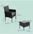 Relaxdays Gartenmöbel-Set 3-teilig, Rattan-Optik, schwarz (de)