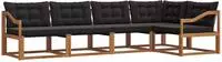 vidaXL Outdoor-Sofagarnitur 5 stk. Natur und Schwarz