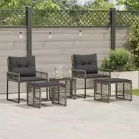vidaXL Gartenm&ouml;bel-Set 5 stk. Grau