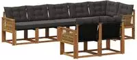 vidaXL Outdoor-Sofagarnitur 8 stk. Natur und Schwarz