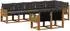 vidaXL Outdoor-Sofagarnitur mit Kissen, 8-tlg., natur/schwarz (3382036)