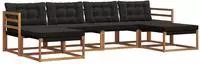 vidaXL Outdoor-Sofagarnitur 6 stk. Natur und Schwarz