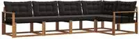 vidaXL Outdoor-Sofagarnitur 5 stk. Natur und Schwarz