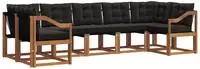 vidaXL Outdoor-Sofagarnitur 7 stk. Natur und Schwarz