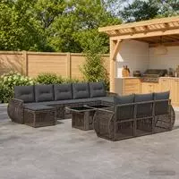 vidaXL Gartensofa-set 11 stk. Grau und Dunkelgrau Poly-Rattan