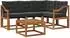 vidaXL Outdoor-Sofagarnitur 5-tlg. mit Kissen, natur/schwarz (3368651)