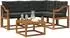 vidaXL Outdoor-Sofagarnitur 5-tlg. mit Kissen, natur/schwarz (3368651)