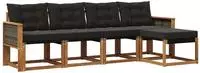 vidaXL Outdoor-Sofagarnitur 5 stk. Natur und Schwarz
