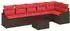 vidaXL Sofa-Set 7-teilig, Poly Rattan, braun (3346754)