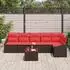 vidaXL Sofa-Set 7-teilig, Poly Rattan, braun (3346754)