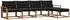 vidaXL Outdoor-Sofagarnitur 5-tlg. mit Kissen, natur/schwarz (3369363)