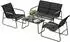 Woltu Gartenlounge-Set 4-teilig, 1 Tisch, 1 Zweisitzer-Sofa, 2 Sessel, schwarz (W0UETT0989)