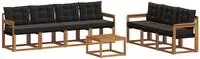 vidaXL Outdoor-Sofagarnitur 8 stk. Natur und Schwarz