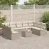 vidaXL Lounge-Set 10-tlg. Poly-Rattan, beige