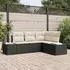 vidaXL Gartensofa-Set 4-tlg. schwarz Poly-Rattan (3347037)