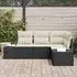 vidaXL Gartensofa-Set 4-tlg. schwarz Poly-Rattan (3347037)