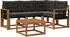 vidaXL Outdoor-Sofagarnitur mit Kissen 5-tlg., natur/schwarz (3368647)