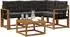 vidaXL Outdoor-Sofagarnitur mit Kissen 5-tlg., natur/schwarz (3368647)